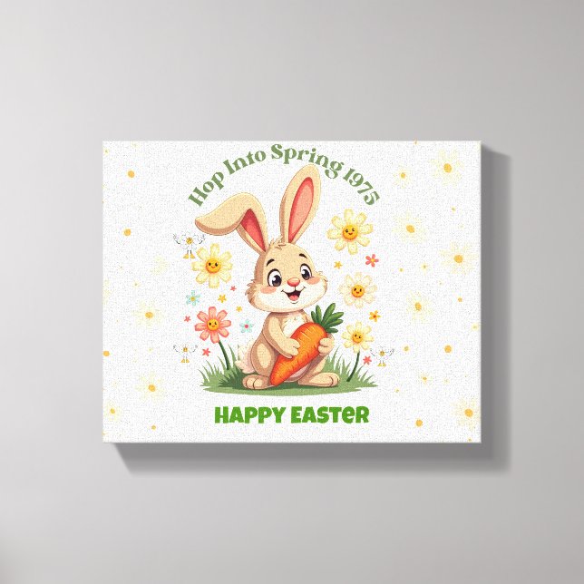 1975 Retro Spring Bunny  Canvas Print (Front)
