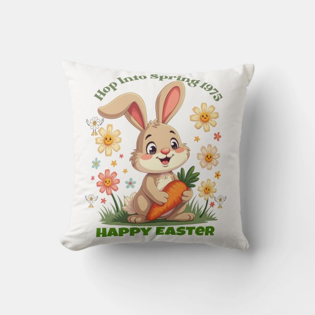 1975 Retro Spring Bunny  Cushion (Front)