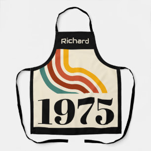 1975 Retro Stripe Vintage 50th Birthday Gift Apron
