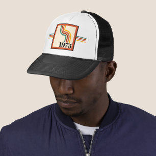 1975 Retro Stripe Vintage Orange Trucker Hat