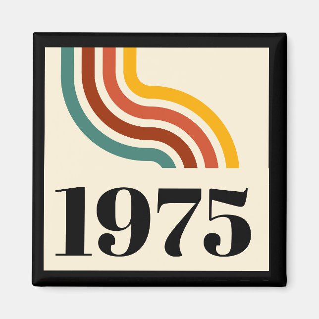 1975 Retro Stripe Vintage Poster Magnet (Front)
