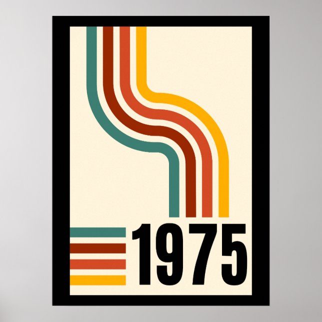 1975 Retro Stripes Vintage Poster (Front)