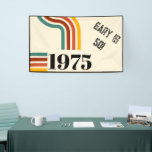 1975 Retro Vintage Poster 50th Birthday Black Banner<br><div class="desc">.: 1975
.: Retro Styling 
.: Coordinating designs available 
.: Other years available
.: Great for a birthday</div>