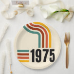 1975 Retro Vintage Poster 50th Birthday Paper Plate<br><div class="desc">.: 1975
.: Retro Styling 
.: Coordinating designs available 
.: Other years available
.: Great for a birthday</div>