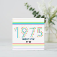 1975 Retro Vintage Rainbow Numeral 50th Birthday