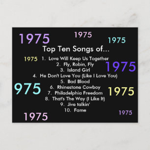 1975 Songs Postcard