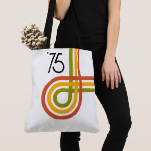 1975 Trendy Retro Rainbow Stripes Tote Bag