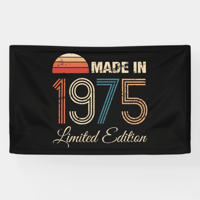 1975 Vintage 50th Birthday Banner (Horizontal)