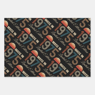 1975 Vintage 50th Birthday Wrapping Paper Sheet