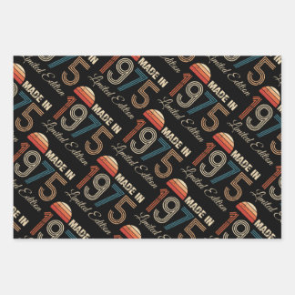 1975 Vintage 50th Birthday Wrapping Paper Sheet