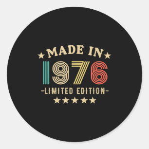 1976 50th Birthday,50th 2026 For Him, Dad,father's Classic Round Sticker