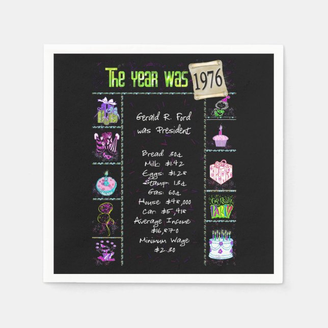 1976 Birth Year Napkin (Front)