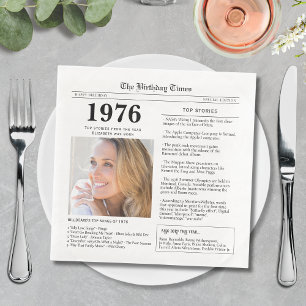 1976 Birthday Newspaper  Napkin