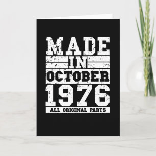 1976 Birthday october Vintage Saying Card