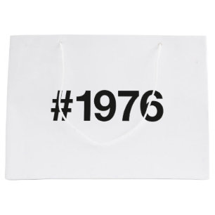 1976 Hashtag 49 Years Birthday Anniversary Large Gift Bag