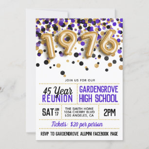 1976 High School College Reunion Invitation