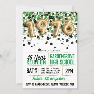 1976 High School College Reunion Invitation