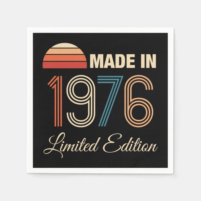 1976 Limited Edition 50th Birthday Napkin (Front)