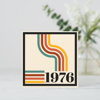 1976 Retro Stripe Vintage Poster Invitation