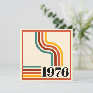 1976 Retro Stripe Vintage Poster Orange Thank You  Invitation