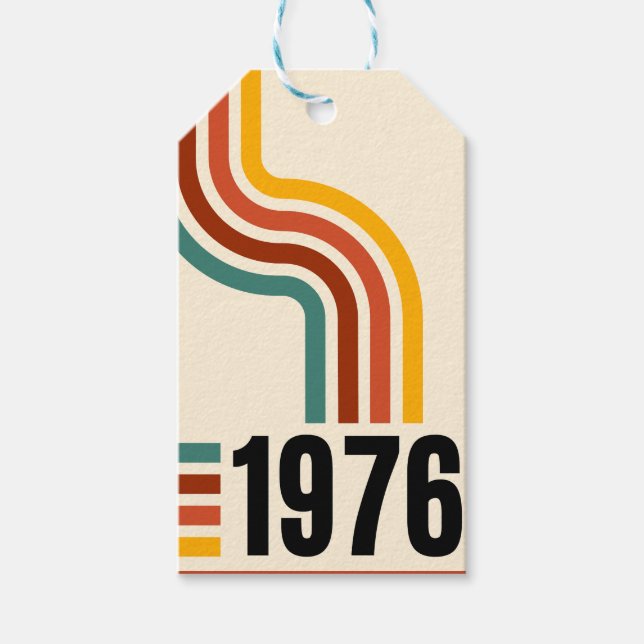 1976 Retro Stripes Vintage  Gift Tags (Front)