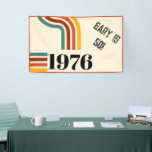 1976 Retro Vintage Poster 50th Birthday Black Banner<br><div class="desc">.: 1976
.: Retro Styling 
.: Coordinating designs available 
.: Other years available
.: Great for a birthday</div>