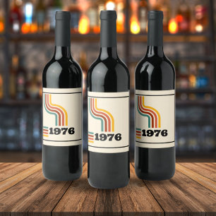 1976 Retro Vintage Poster Birthday or Reunion Wine Label