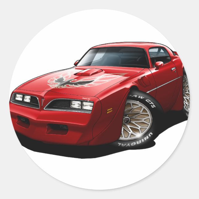 1977-78 Trans Am Red Classic Round Sticker (Front)