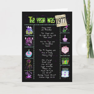 1977 Birthday Year Trivia Card