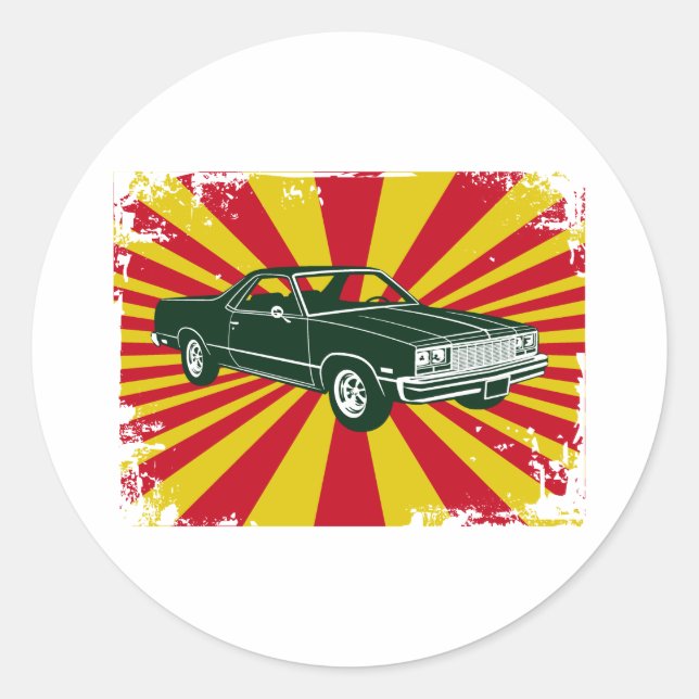 1977 Chevrolet El Camino Classic Round Sticker (Front)