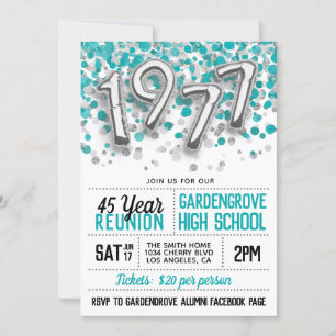 1977 High School College Reunion Invitation