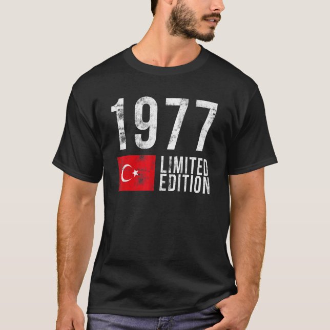 1977 Limited Edition Turkey with Flag Birthday T-Shirt (Front)
