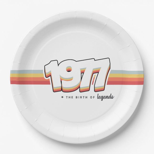 1977 The birth of legends Paper Plate (Front)