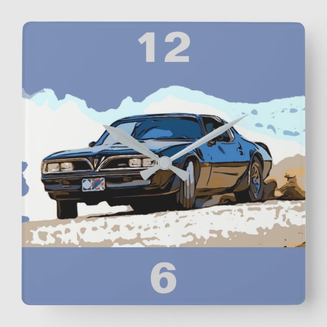 1977 TRANS AM SQUARE WALL CLOCK (Front)