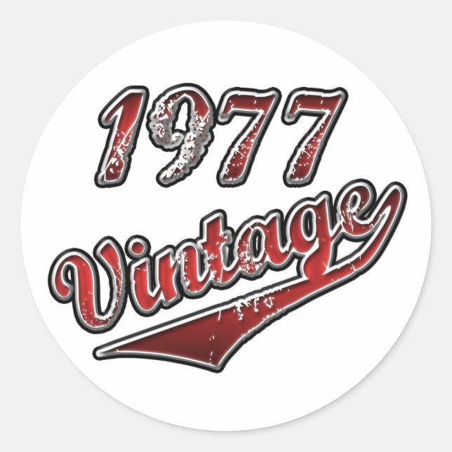 1977 Vintage Classic Round Sticker (Front)