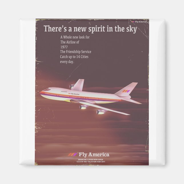 1977 vintage style Airliner poster Magnet (Front)