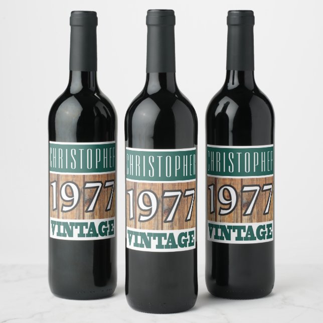 1977 Year of Birth Wine Label (Bottles)