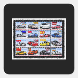 1978-2013 Special Edition Corvette Montage Square Sticker
