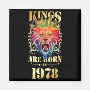 1978 Born King Crown Lion Birthday Quote Magnet