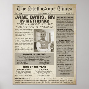 1978 Stethoscope Times for Nurse Retirement Party Poster