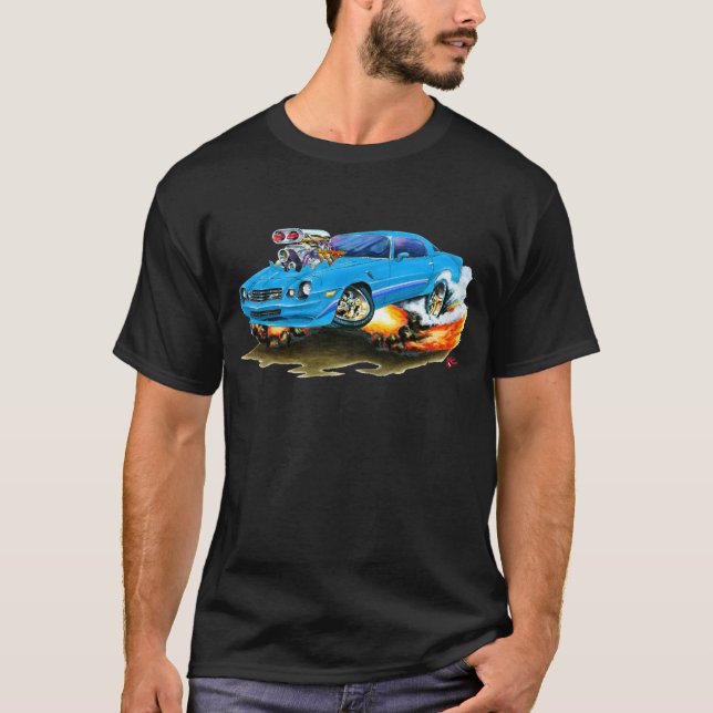 1979-81 Camaro Z28 Lt Blue Car T-Shirt (Front)