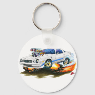 1979-81 Camaro Z28 White-Blue Car Key Ring