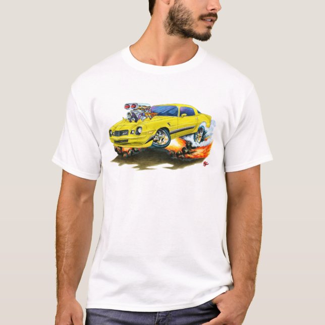 1979-81 Camaro Z28 Yellow-Black Car T-Shirt (Front)