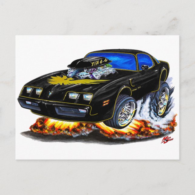 1979-81 Trans Am Black-Gold Car Postcard (Front)