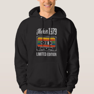 1979 Birthday Retro Cassette Tape Music Lover Gift Hoodie