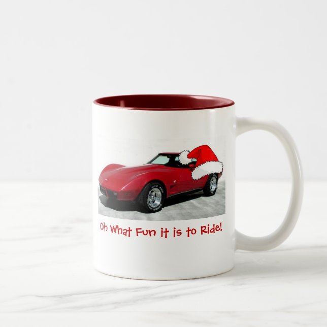 1979 Christmas Red Corvette Two-Tone Coffee Mug (Right)