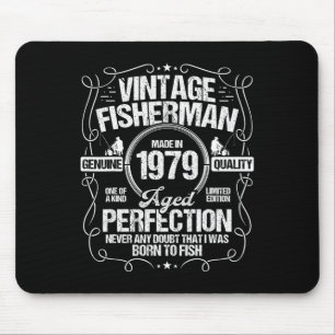 1979 Fishing Birthday For Fisherman 1979 Year Born Mouse Mat