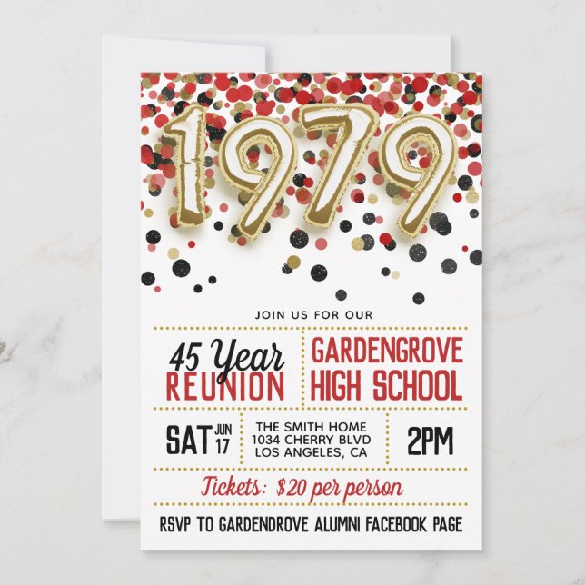 1979 High School College Reunion Invitation (Front)
