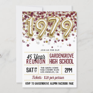 1979 High School College Reunion Invitation