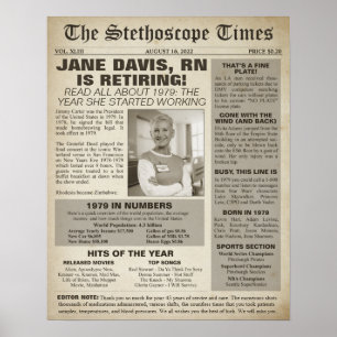 1979 Stethoscope Times for Nurse Retirement Party Poster